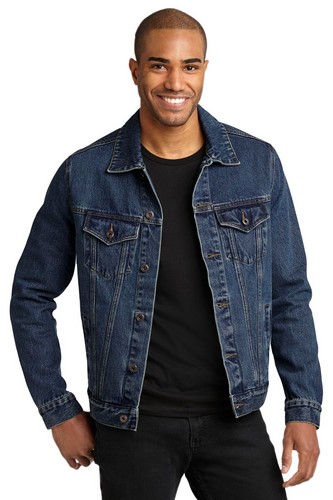 Custom Logo Port Authority Denim Jacket. J7620 with embroidery