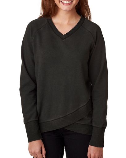  Ladies' Oasis Wash Criss-Cross V-Neck 