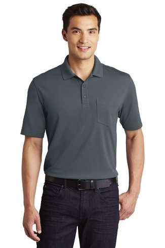 Custom Embroidered Port Authority Dry Zone UV Micro-Mesh Pocket Polo - K110P