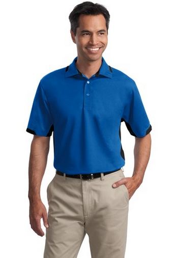 Custom Logo Port Authority Dry Zone Colorblock Ottoman Polo Shirt. K524 Embroidered