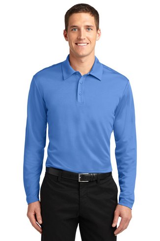 Custom Embroidered Port Authority Silk Touch Performance Long Sleeve Polo - K540LS
