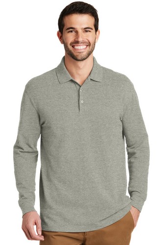 Custom Embroidered Port Authority EZCotton Long Sleeve Polo - K8000LS