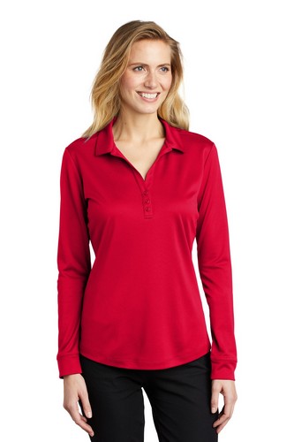 Custom Embroidered Port Authority Ladies Silk Touch Performance Long Sleeve Polo - L540LS