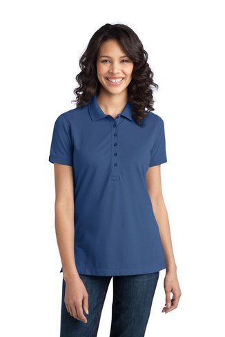 Custom Embroidered Port Authority Ladies Stretch Pique Polo. L555 With Logo