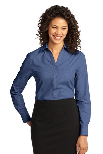 Custom Embroidered Port Authority Ladies Crosshatch Easy Care Shirt - L640