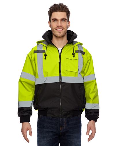 Men's Classic Three-Way Black Bottom Bomber Jacket