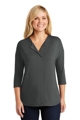 Custom Embroidered Port Authority Ladies Concept 3/4-Sleeve Soft Split Neck Top - LK5433