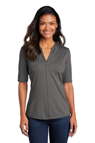 Custom Embroidered Port Authority Ladies Stretch Heather Open Neck Top - LK583 