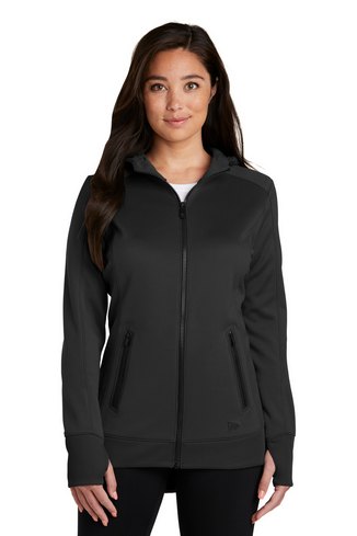 Custom Logo New Era Ladies Venue Fleece FullZip Hoodie - LNEA522