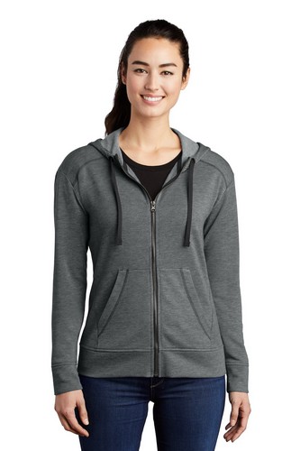 Custom Logo Sport-Tek Ladies PosiCharge Tri-Blend Wicking Fleece Full-Zip Hooded Jacket LST293 With Logo