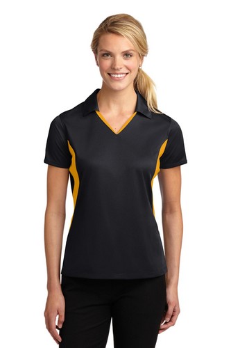 Custom Logo Ladies Side Blocked Micropique Sport Wick Polo LST655