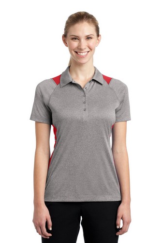 Custom Logo Sport-Tek Ladies Heather Colorblock Contender Polo - LST665