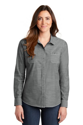 Custom Embroidered Port Authority Ladies Slub Chambray Shirt- LW380