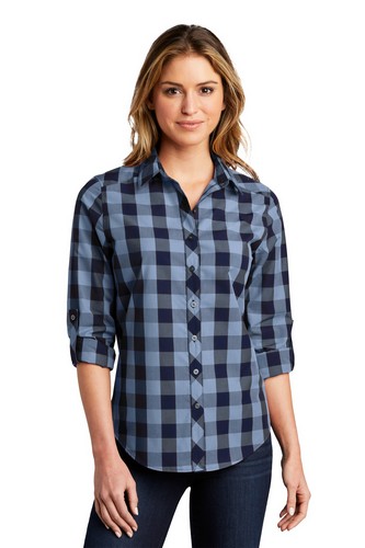 Custom Logo Port Authority Ladies Everyday Plaid Shirt - LW670 