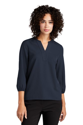 Custom Embroidered Mercer+Mettle Women's Stretch Crepe 3/4-Sleeve Blouse - MM2011