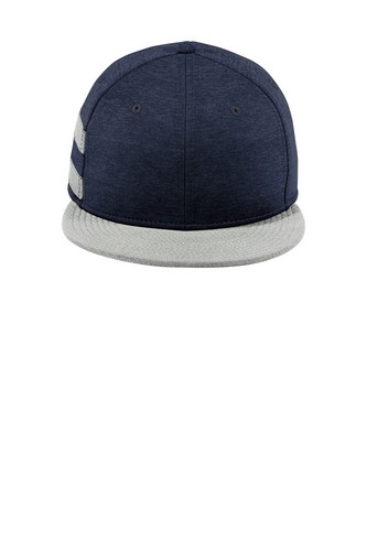Custom Embroidered New Era Shadow Heather Striped Flat Bill Snapback Cap - NE408