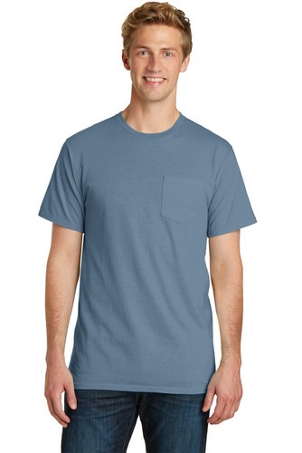 Custom Printed Port & Company Essential Pigment-Dyed Pocket Tee - PC099P