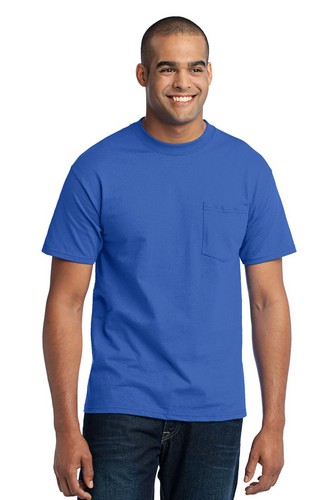 Custom Logo Port & Company Tall Core Blend Pocket Tee - PC55PT
