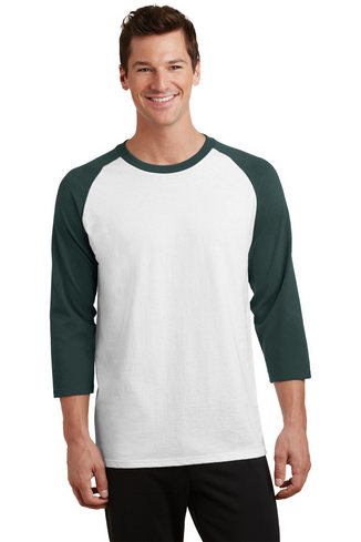 Custom Printed Port & Company Core Blend 3/4-Sleeve Raglan Tee - PC55RS