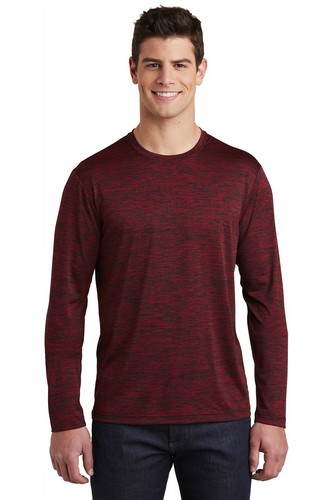 Custom Printed  Sport-Tek PosiCharge Long Sleeve Electric Heather Tee - ST390LS 