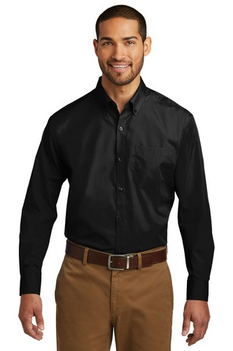 Custom Embroidered Port Authority Tall Long Sleeve Carefree Poplin Shirt - TW100