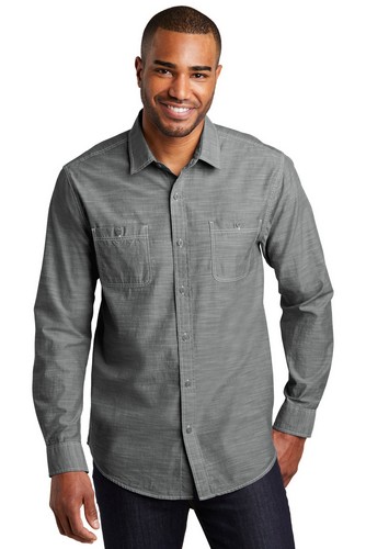 Custom Embroidered  Port Authority Slub Chambray Shirt - W380 