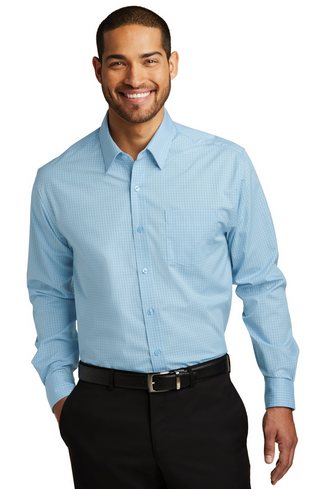 Custom Embroidered  Port Authority Micro Tattersall Easy Care Shirt - W643 