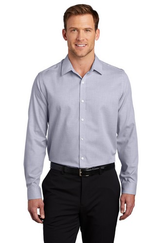 Custom Embroidered Port Authority Pincheck Easy Care Shirt - W645