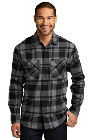 Custom Embroidered Port Authority Plaid Flannel Shirt - W668
