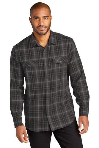  Port Authority Long Sleeve Ombre Plaid Shirt W672 