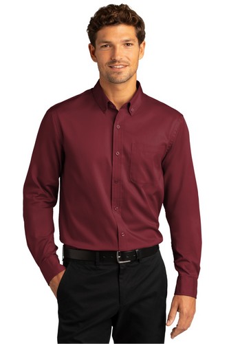  Port Authority Long Sleeve SuperPro React Twill Shirt. W808 