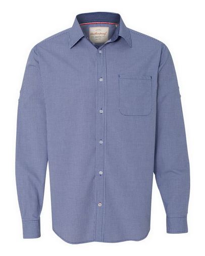 Custom Embroidered Weatherproof Vintage Mini Check Long Sleeve Shirt - 154670