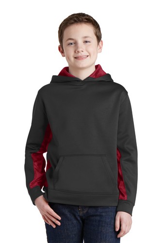 Custom Logo Sport-Tek Youth Sport-Wick CamoHex Fleece Colorblock Hooded Pullover - YST239 