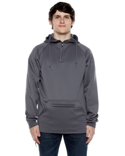 Unisex 9 oz. Polyester Air Layer Tech Quarter-Zip Hooded Sweatshirt