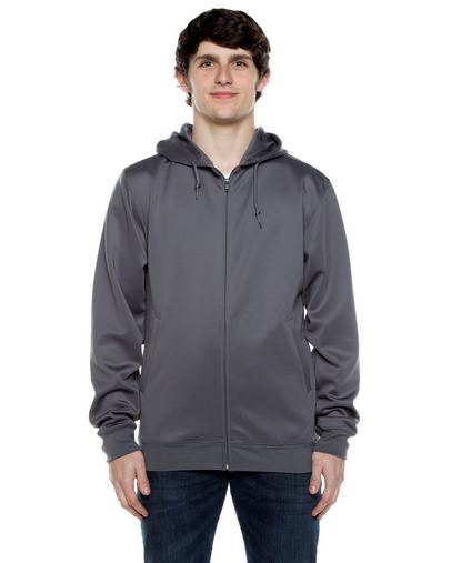  Unisex 9 oz. Polyester Air Layer Tech Full-Zip Hooded Sweatshirt 