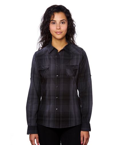 Ladies' Western Plaid Long-Sleeve Shirt