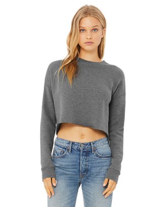 Custom Logo Ladies' Cropped Fleece Crew