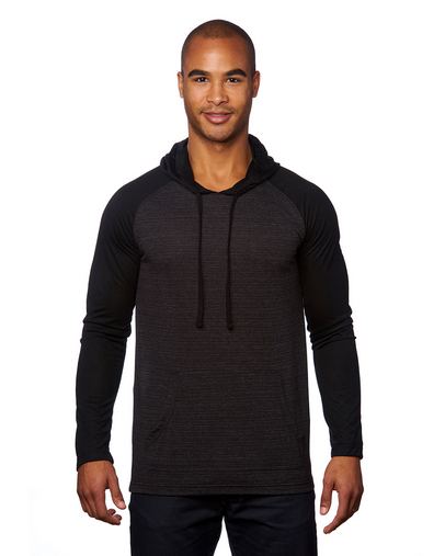 Adult Raglan Sleeve Striped Jersey Hooded T-Shirt 