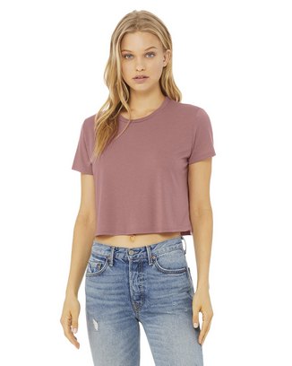 Custom Printed Ladies' Flowy Cropped T-Shirt