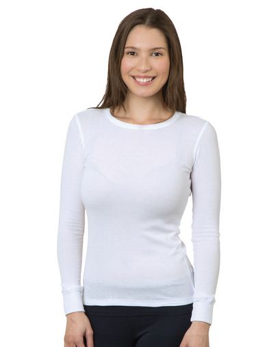  Junior Long-Sleeve Thermal Shirt - WHITE - S 