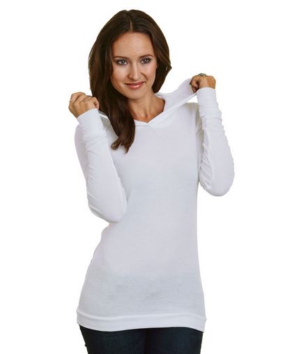 5 oz., Junior's Long-Sleeve Thermal Hoodie T-Shirt