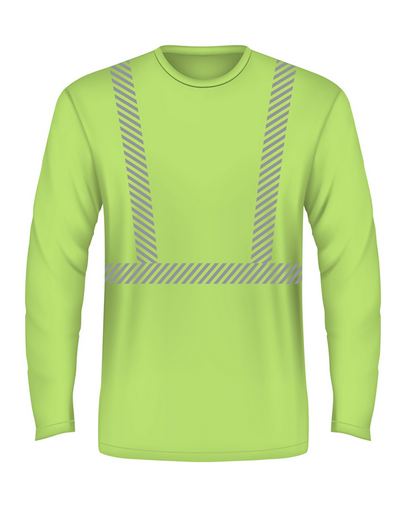  5.4 oz., 50/50 Hi-Visibility Segmanted Striping Long-Sleeve T-Shirt 