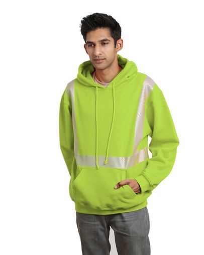  9.5 oz., 80/20 Hi-Visibility Segmented Striping Pullover Hooded Sweatshirt 