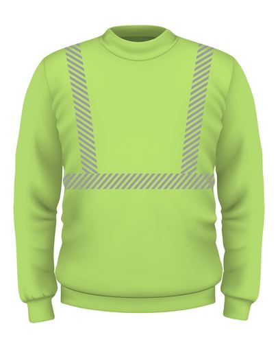  9.5 oz., 80/20 Hi-Visibility Segmented Striping Crewneck Sweatshirt 