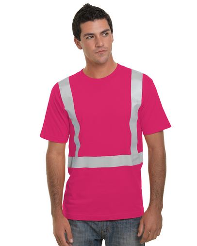  Hi-Visibility 100% Cotton Crew Solid Striping T-Shirt 