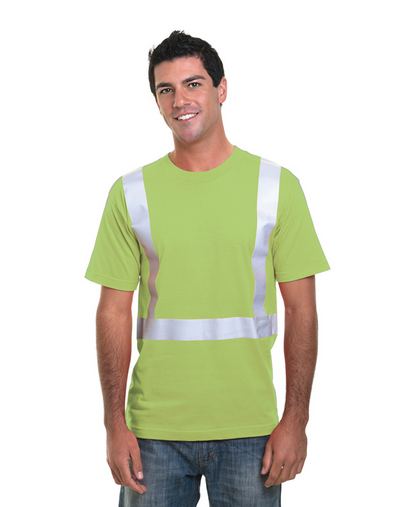 4.5 oz., Polyester Performance Hi-Visibility Solid Striping T-Shirt