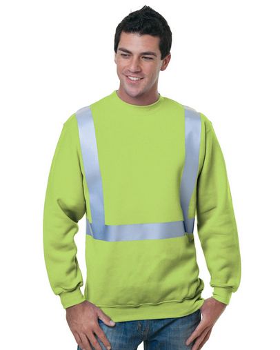 80/20 Heavyweight Hi-Visibility Solid Striping Crewneck Sweatshirt