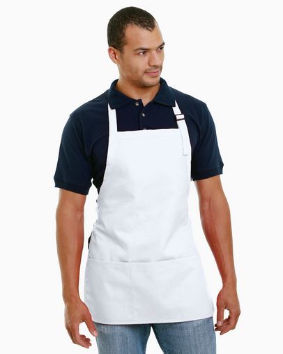  65% polyester / 35% cotton Deluxe Medium Bib Apron 