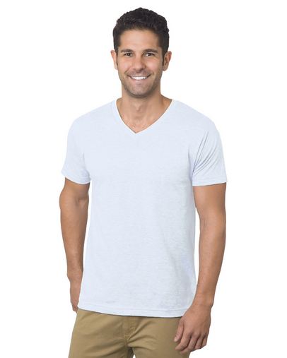 Unisex 4.2 oz., Fine Jersey V-Neck T-Shirt