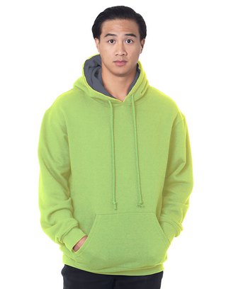 Adult Super Heavy Thermal-Lined Hooded Sweatshirt - LIME GRN/ DK GRY - M
